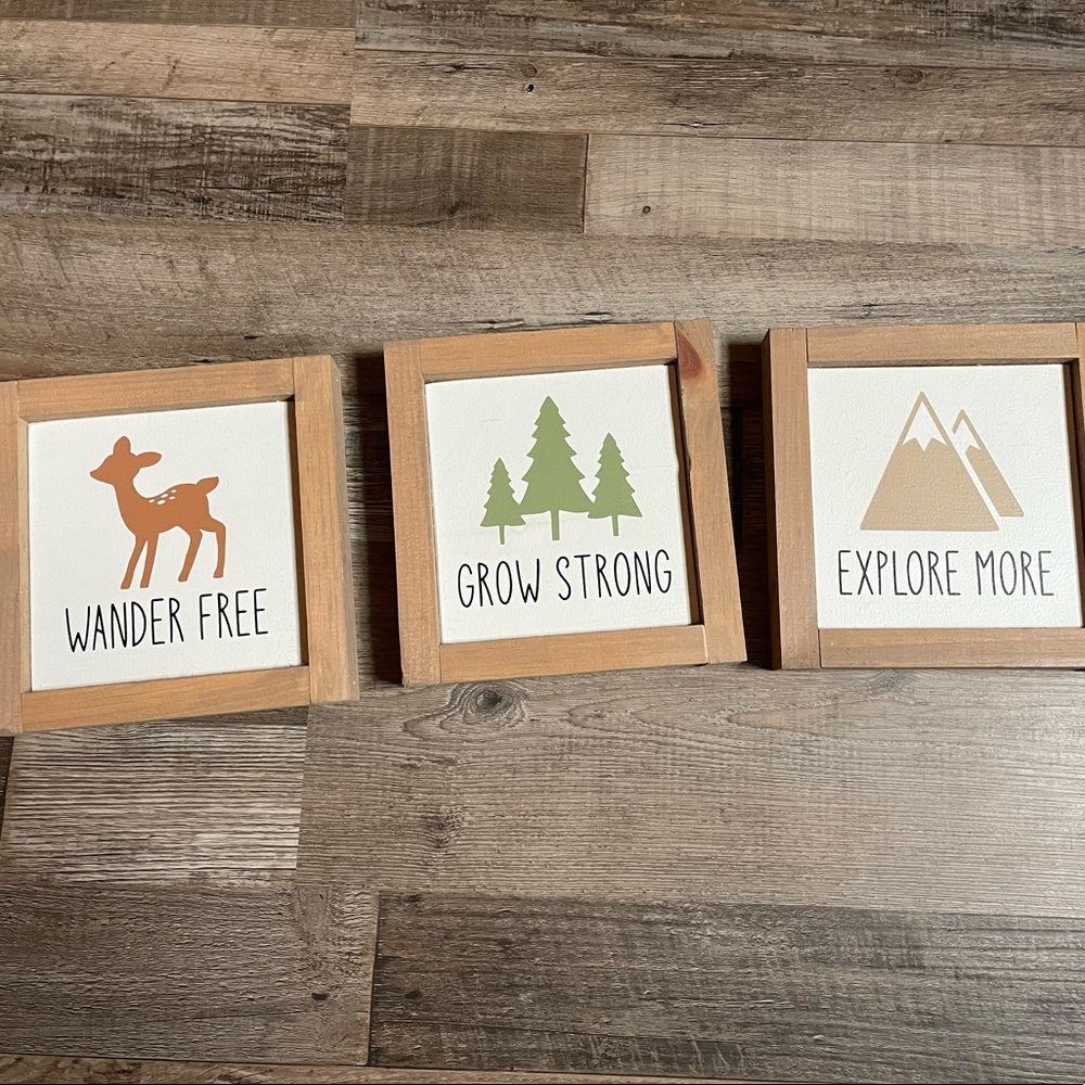 Woodland Art Prints - Trees Mountains Deer